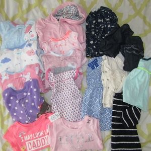 Baby girl footie clothes bundle